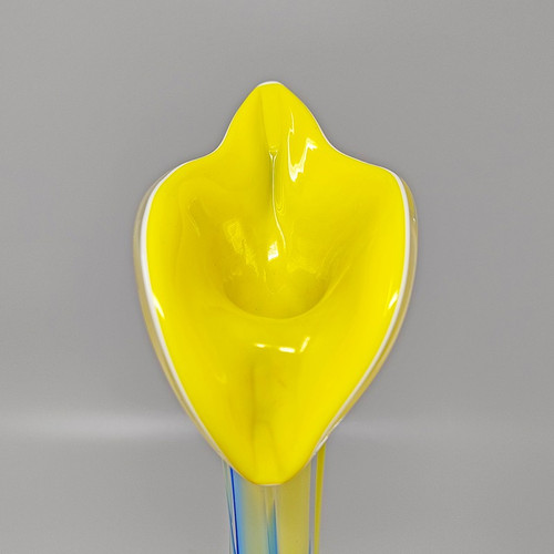 1960 Stupefacente vaso "Calla Lily" di Jack in the Pulpit in vetro di Murano.