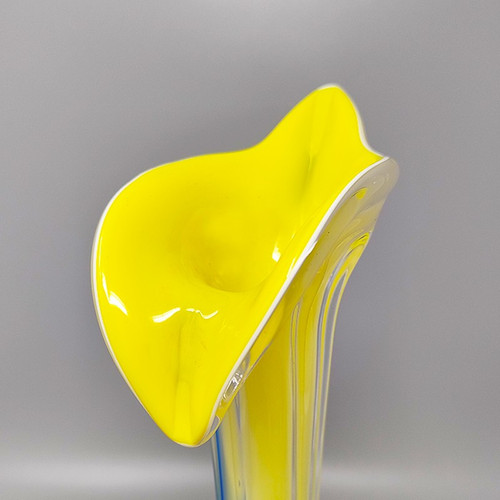 1960 Stupefacente vaso "Calla Lily" di Jack in the Pulpit in vetro di Murano.