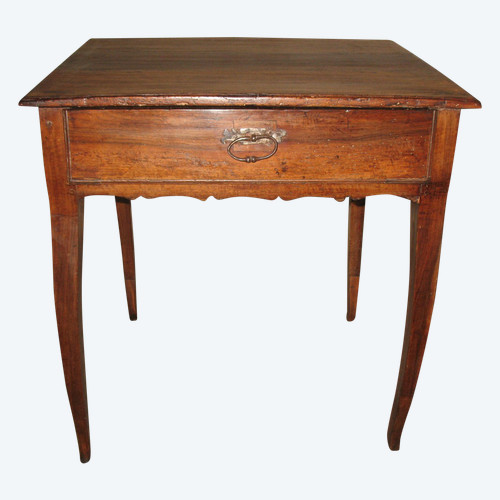 Small writing desk Louis XV period 18th century in walnut with a large drawer