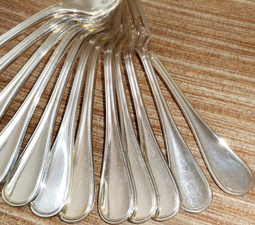 12 Christofle Dinnergabeln Modell Albi aus versilbertem Metall