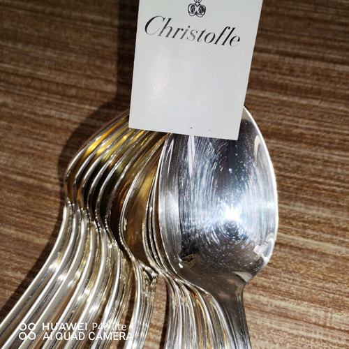 12 Christofle Albi dinner spoons in silver-plated metal