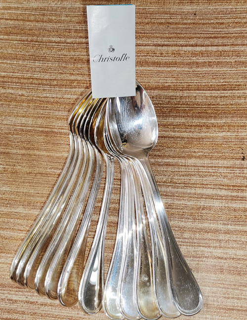 12 Christofle Albi dinner spoons in silver-plated metal