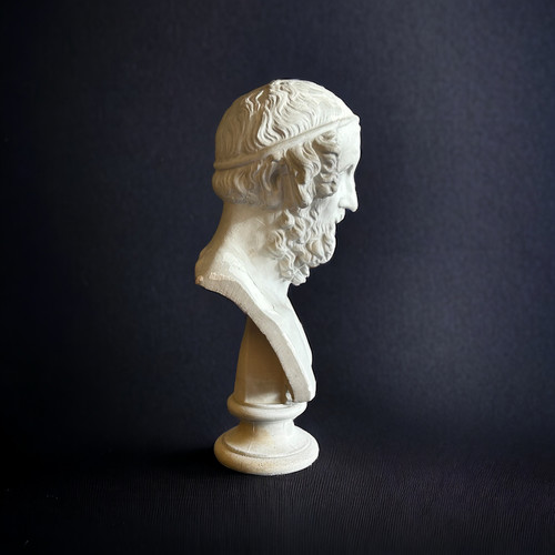 Large 19th Century Plaster Bust Of Homer Greek Philosopher. H 66 Cm