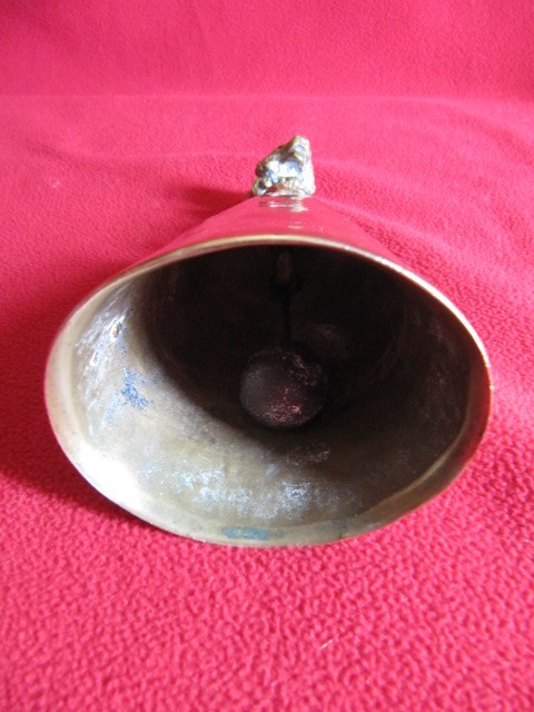 19th century bronze wolf head hunting table bell