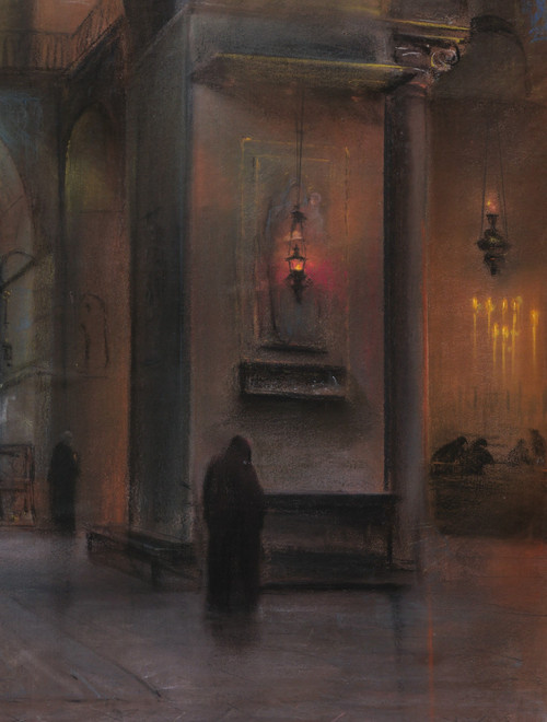 Émile Antoine Joseph CAGNIART, Recollected figure in St Mark's Basilica, Venice