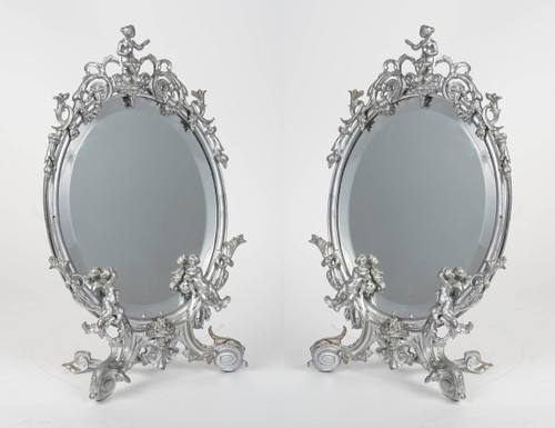 A fine pair of late 19th century table mirrors