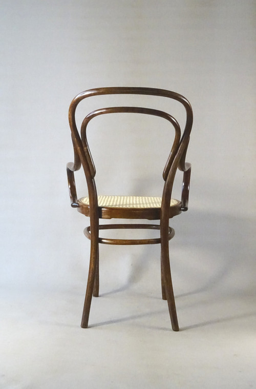 Fauteuil bistrot canné N°14 , par Hofmann 1895, Art nouveau . no Thonet