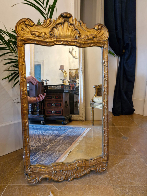 Gilded wooden mirror