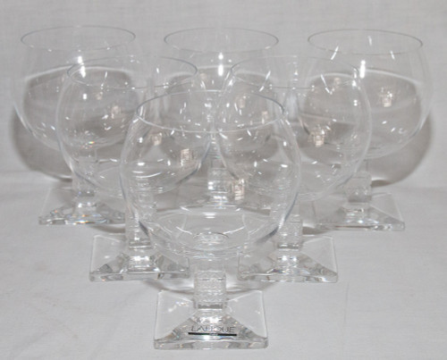 Set Of 6 Argos Lalique Burgundy Glasses