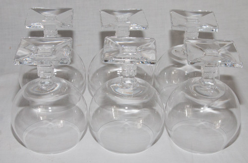 Set Of 6 Argos Lalique Burgundy Glasses