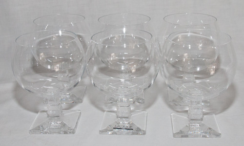 Set Of 6 Argos Lalique Burgundy Glasses