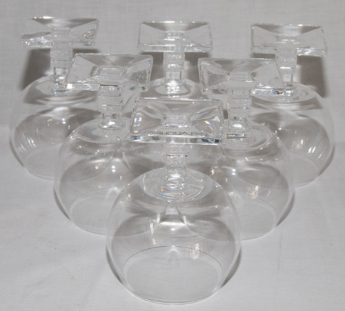 Set Of 6 Argos Lalique Burgundy Glasses