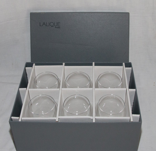 Set Of 6 Argos Lalique Burgundy Glasses