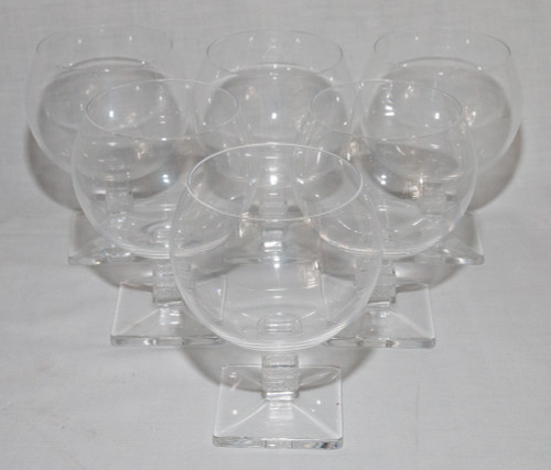  Series Of 6 Lalique Argos Crystal Glasses