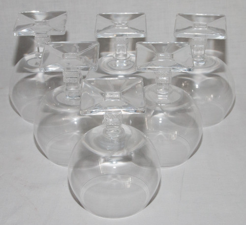  Series Of 6 Lalique Argos Crystal Glasses