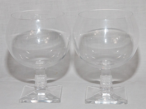  Series Of 6 Lalique Argos Crystal Glasses