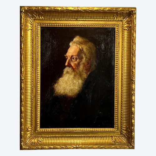 QUADRO / OLIO SU TELA “RITRATTO DI UOMO DALLA BARBA BIANCA” CON FIRMA