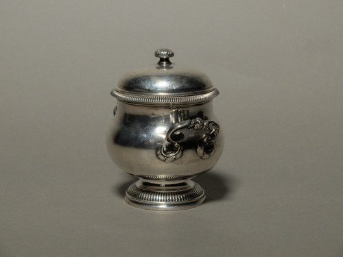 Solid silver sugar bowl, 18th century