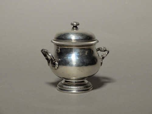 Solid silver sugar bowl, 18th century