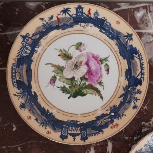 Paris, Restoration period, Louis Philippe - pair of dessert plates - porcelain