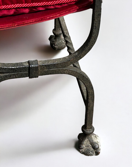 Curule Armchair In Iron And Bronze In The Style Of The 17th Century 20th Century - X Armchair 