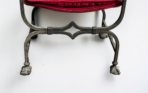 Curule Armchair In Iron And Bronze In The Style Of The 17th Century 20th Century - X Armchair 