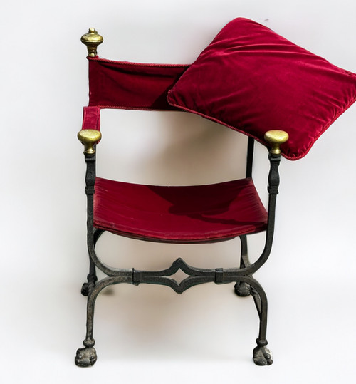 Curule Armchair In Iron And Bronze In The Style Of The 17th Century 20th Century - X Armchair 