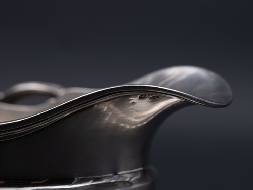 Gravy Boat in Solid Silver, Late 19th / Early 20th Century