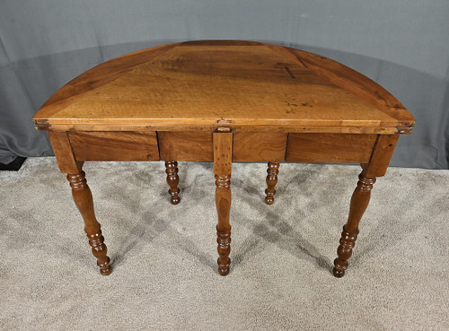 Half-moon Walnut Console Table, Louis-Philippe period – 1st part 19th century