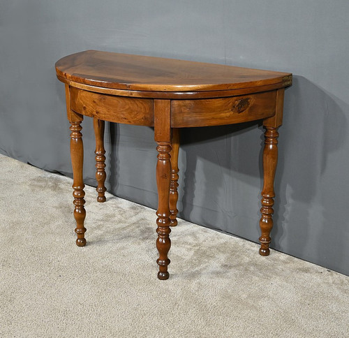 Half-moon Walnut Console Table, Louis-Philippe period – 1st part 19th century