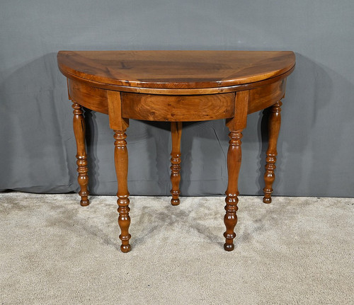 Half-moon Walnut Console Table, Louis-Philippe period – 1st part 19th century