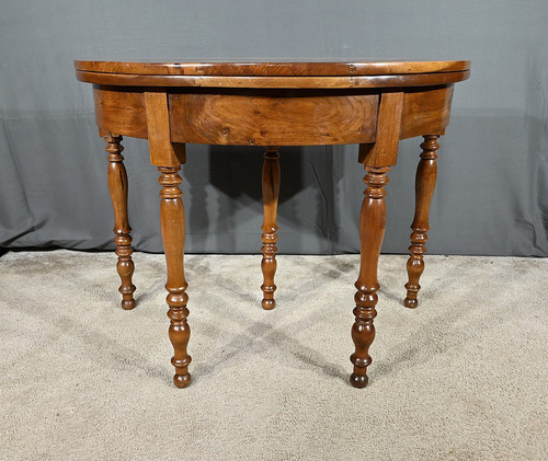 Half-moon Walnut Console Table, Louis-Philippe period – 1st part 19th century