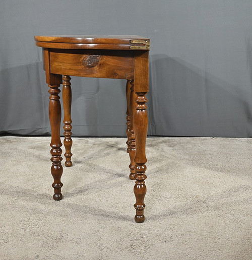 Half-moon Walnut Console Table, Louis-Philippe period – 1st part 19th century