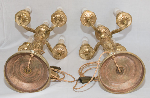 Pair Of Gilt Bronze Candlesticks Napoleon III Period