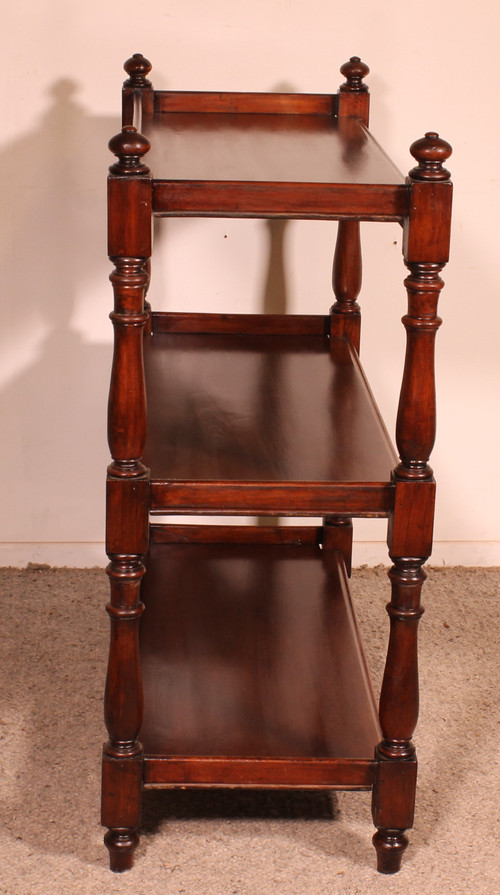 19th Century Solid Mahogany Three Tier Buffet