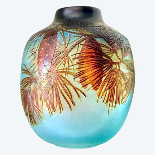 Emile Gallé Vase  "Aux Pomme De Pins"