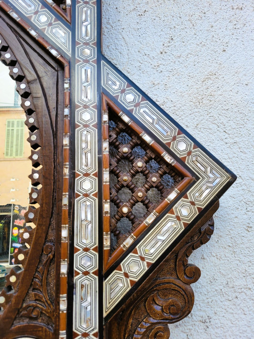 G Parvis, Console + Mirror In Marquetry, 19th Century