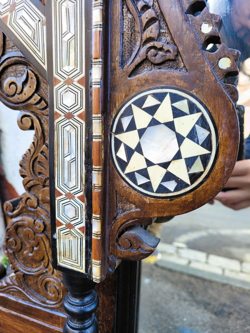 G Parvis, Console + Mirror In Marquetry, 19th Century