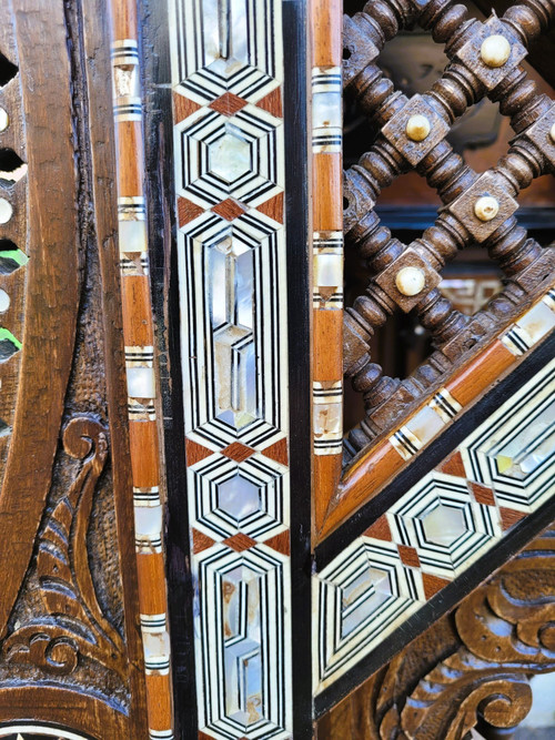 G Parvis, Console + Mirror In Marquetry, 19th Century