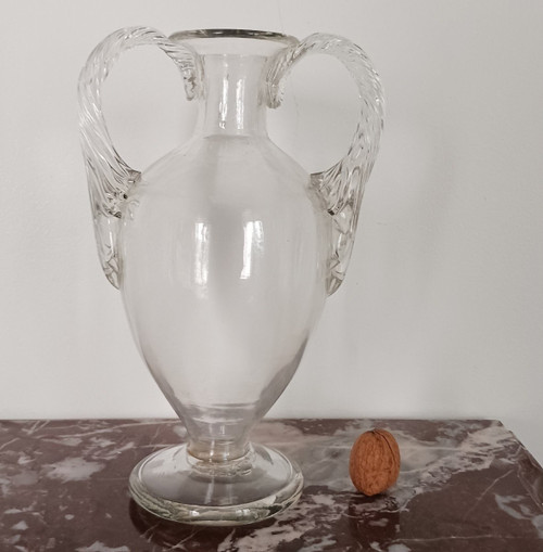 Fin du XVIIIe siècle - grand vase balustre néoclassique en verre soufflé - Louis XVI