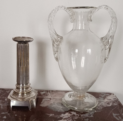 Fin du XVIIIe siècle - grand vase balustre néoclassique en verre soufflé - Louis XVI