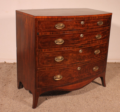 A Small Mahogany Chest Of Drawers With Inlays - 18th Century