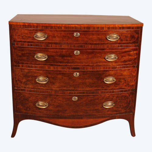 A Small Mahogany Chest Of Drawers With Inlays - 18th Century