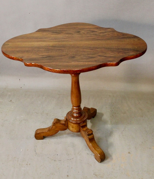 Violin Pedestal Table On Olive Tripod Stand 