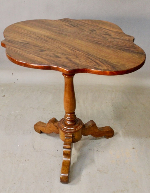 Violin Pedestal Table On Olive Tripod Stand 