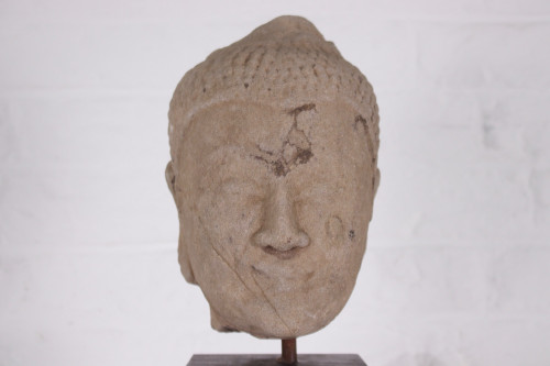 Sandstone Buddha head, Ayutthaya.