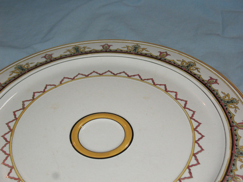 Large Sarreguemines earthenware umbilical dish 19th century Paul Utzschneider