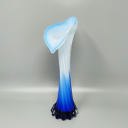 1960 Stupefacente vaso "Calla Lily" di Jack in the Pulpit in vetro di Murano.