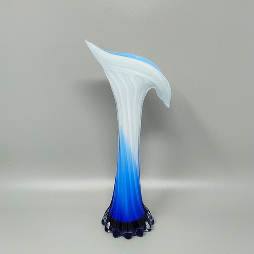 1960 Stupefacente vaso "Calla Lily" di Jack in the Pulpit in vetro di Murano.