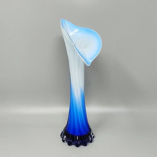 1960 Stupefacente vaso "Calla Lily" di Jack in the Pulpit in vetro di Murano.